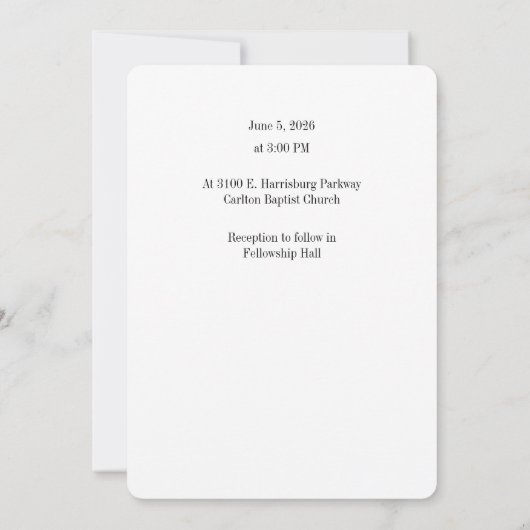 Monogram Photo Wedding Invitation 招待状 (裏面)