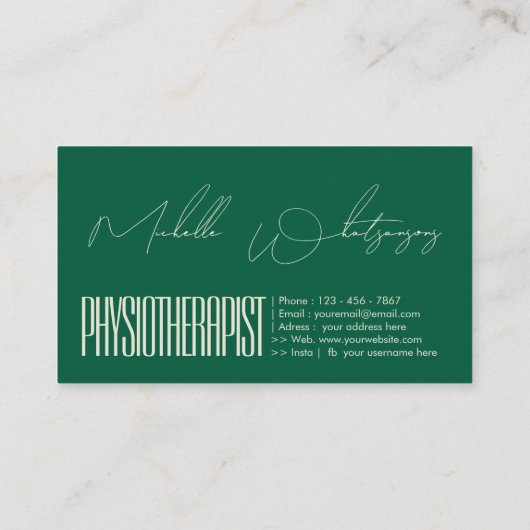 Monogram PHYSIOTHERAPIST modern script 名刺 (裏面)