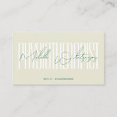 Monogram PHYSIOTHERAPIST modern script 名刺 (正面)
