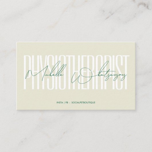 Monogram PHYSIOTHERAPIST modern script 名刺 (正面)