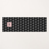 Monogram Pink and Black Heart Pattern  ヨガマット (正面(横))