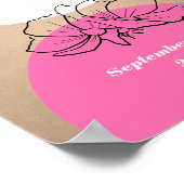 Monogram Pink Arch Floral Wedding Welcome ポスター (角)