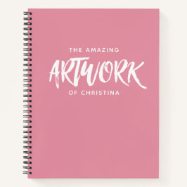 Monogram Pink Artist Sketchbook Your Name ノートブック