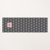 Monogram Pink Heart Pattern  ヨガマット (正面(横))