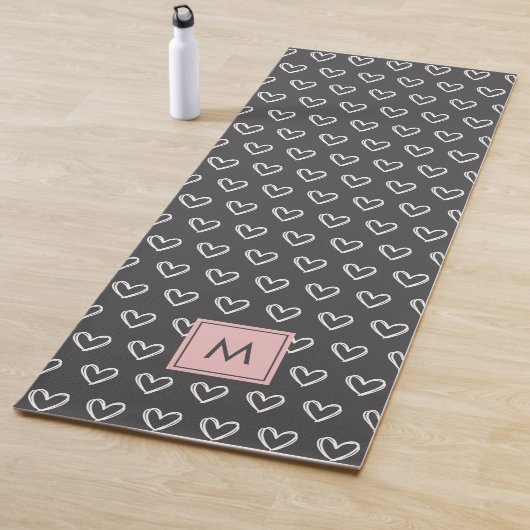 Monogram Pink Heart Pattern  ヨガマット (インサイチュ)