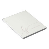 Monogram Pink Modern Minimal Feminine Rose Ivory ノートパッド (アングル)