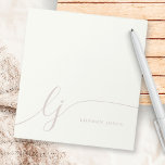 Monogram Pink Modern Minimal Feminine Rose Ivory ノートパッド<br><div class="desc">Monogram Pink Modern Minimal Feminine Rose Ivory Notepad.</div>