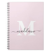 Monogram Pink Notebook Custom Initial & Name ノートブック (正面)