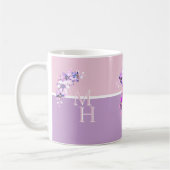 Monogram Pink Rose's Cottagecore コーヒーマグカップ (左)