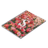 Monogram Pink Tulip Flower iPhone Case ノートブック (左側)