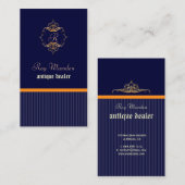 Monogram+pinstripes/DIY背景 名刺 (正面/裏面)