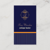 Monogram+pinstripes/DIY背景 名刺 (正面)