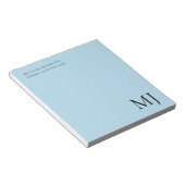 Monogram Plain Blue Trendy Business ノートパッド (アングル)