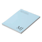 Monogram Plain Blue Trendy Business ノートパッド (回転)