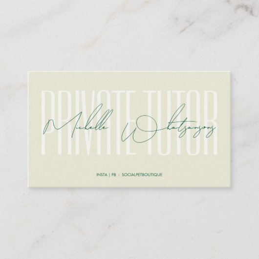 Monogram PRIVATE TUTOR modern script 名刺 (正面)