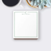 Monogram Professional Dark Green Border Stationery ノートパッド