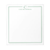 Monogram Professional Dark Green Border Stationery ノートパッド (正面)