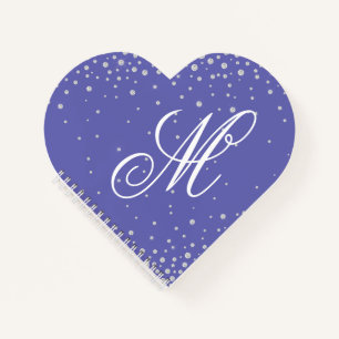 Monogram Purple Diamonds Personalized ノートブック