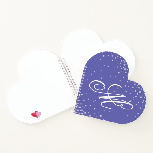 Monogram Purple Diamonds Personalized ノートブック (内部)