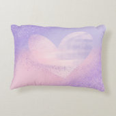 Monogram Purple Pink Gradient Heart アクセントクッション (裏面)