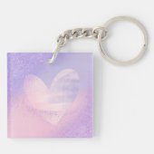 Monogram Purple Pink Gradient Heart  キーホルダー (裏面)