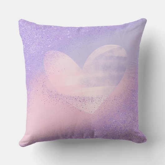 Monogram Purple Pink Gradient Heart  クッション (裏面)