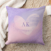 Monogram Purple Pink Gradient Heart  クッション (ブランケット)