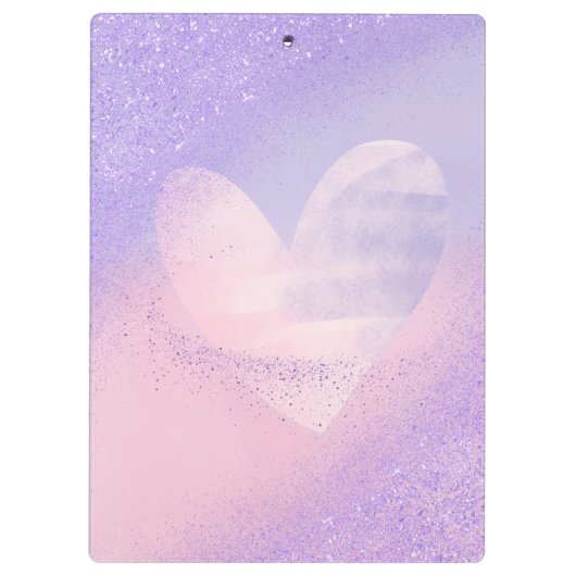Monogram Purple Pink Gradient Heart  クリップボード (裏面)
