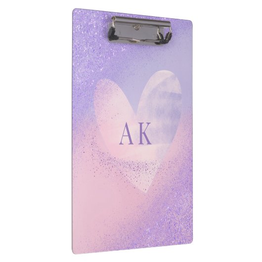 Monogram Purple Pink Gradient Heart  クリップボード (右)