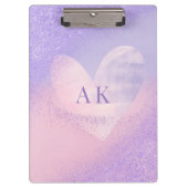 Monogram Purple Pink Gradient Heart  クリップボード (正面)