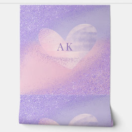 Monogram Purple Pink Gradient Heart  壁紙