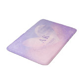 Monogram Purple Pink Gradient Heart Bath Mat バスマット (アングル)
