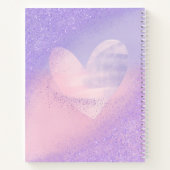 Monogram Purple Pink Gradient Heart Notebook ノートブック (裏面)