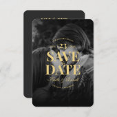 Monogram QRモダンの日付を保存結婚する 招待状 (正面/裏面)