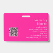 Monogram QR Code Makeup Artist ID バッジ (裏面)