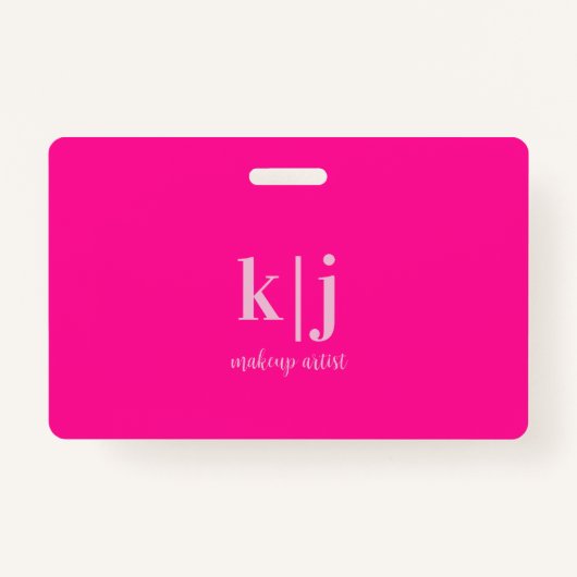 Monogram QR Code Makeup Artist ID バッジ (正面)