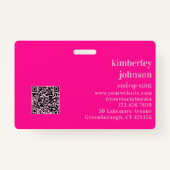 Monogram QR Code Makeup Artist ID バッジ (裏面)