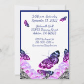 Monogram Quinceainera 15とフライトRSVP & 招待状 (裏面)