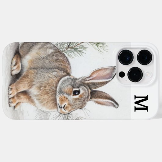 Monogram Rabbit and Pine Case-Mate iPhoneケース (裏面 (横))