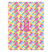 Monogram Rainbow Diagonal Lines Pattern Pop Art テーブルクロス (正面)