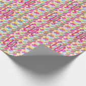 Monogram Rainbow Diagonal Lines Pattern Pop Art ラッピングペーパー (角)