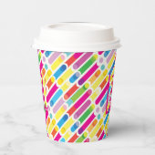 Monogram Rainbow Diagonal Lines Pattern Pop Art 紙コップ (左)