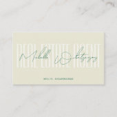 Monogram REAL ESTATE AGENT modern script 名刺 (正面)