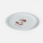 Monogram Red Hot Cocoa Coffee Christmas Party   ペーパープレート (アングル)