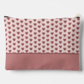 Monogram Retro Hearts Pink Burgundy アクセサリーポーチ (裏面)