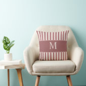 Monogram Retro Hearts Pink Burgundy クッション (椅子)