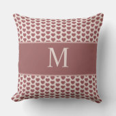 Monogram Retro Hearts Pink Burgundy クッション (正面)