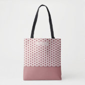 Monogram Retro Hearts Pink Burgundy トートバッグ (正面)