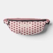 Monogram Retro Hearts Pink Burgundy ファニーパック (レイダウン)