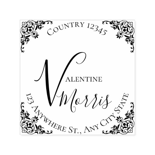 Monogram Return Address Self-inking Stamp セルフインキングスタンプ (デザイン)